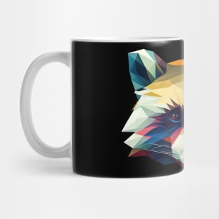 Raccoon Polygon Head Mug